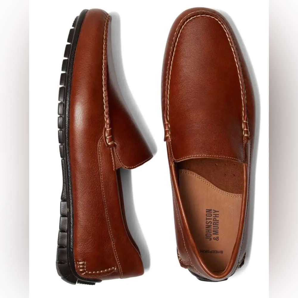 Johnston & Murphy Loafer Moccasin Driving Shoe Size 13 Full Leather